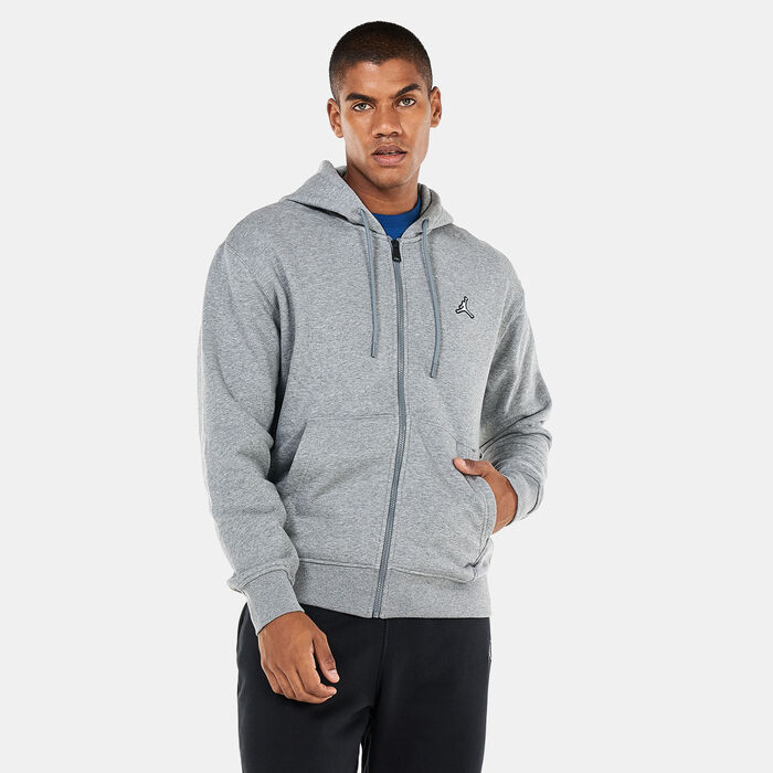 Jordan Men's Brooklyn Fleece Full-Zip Hoodie Grey Jordan Men's Brooklyn Fleece Full-Zip Hoodie Grey image number 0