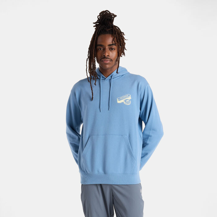 New Balance Men's French Terry Shine Hoodie Blue New Balance Men's French Terry Shine Hoodie Blue image number 0