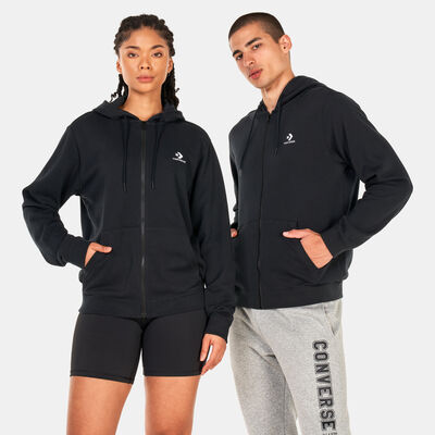 Converse Star Chevron Embroidered Classic Full-Zip Hoodie Black