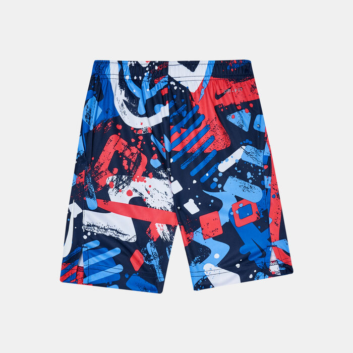 Nike Kids' Dri-FIT Allover Print Shorts Blue Nike Kids' Dri-FIT Allover Print Shorts Blue image number 1