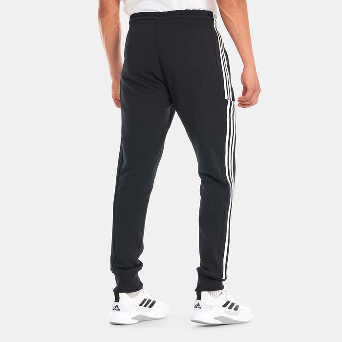 adidas Men's Essentials French Terry 3-Stripes Joggers Black adidas Men's Essentials French Terry 3-Stripes Joggers Black image number 1