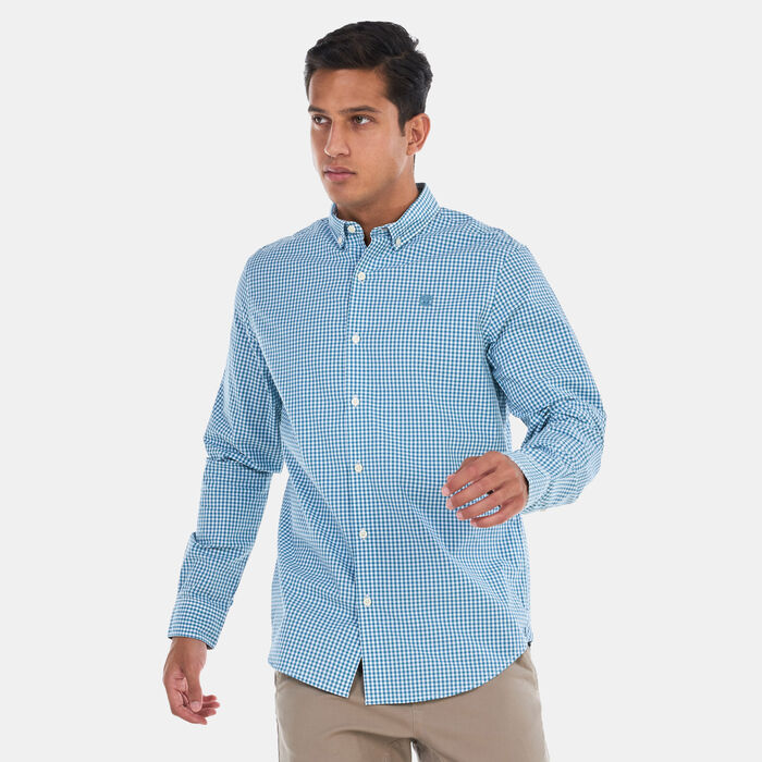 Timberland Men's Suncook River Poplin GIngham Shirt Blue Timberland Men's Suncook River Poplin GIngham Shirt Blue image number 0