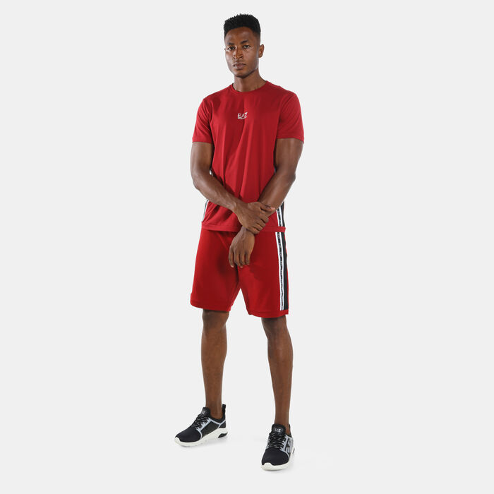 EA7 Emporio Armani Men's Train Logo Series Side Tape Shorts Red image number 2