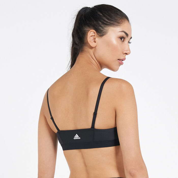 adidas Women's All Me 3-Stripes Sports Bra Black adidas Women's All Me 3-Stripes Sports Bra Black image number 1