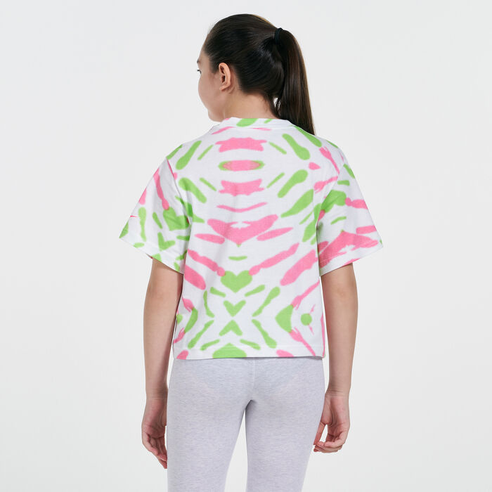 Nike Kids' Sportswear Boxy Tie Dye T-Shirt White Nike Kids' Sportswear Boxy Tie Dye T-Shirt White image number 1