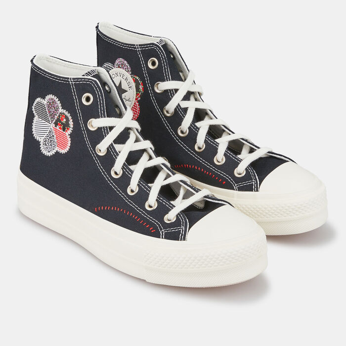 Converse Women's Chuck Taylor All Star Lift Platform Patchwork Shoe Black Converse Women's Chuck Taylor All Star Lift Platform Patchwork Shoe Black image number 1