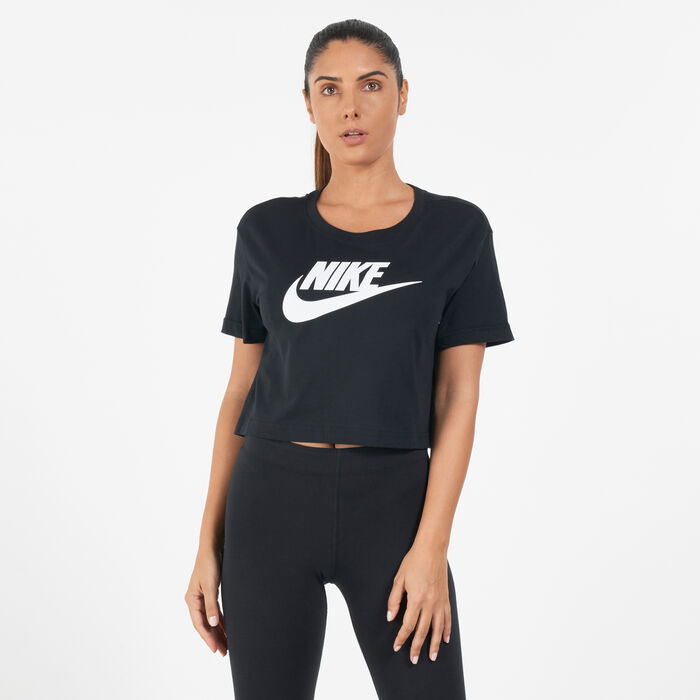 Nike Women's Sportswear Essential Cropped Logo T-Shirt Black Nike Women's Sportswear Essential Cropped Logo T-Shirt Black image number 0