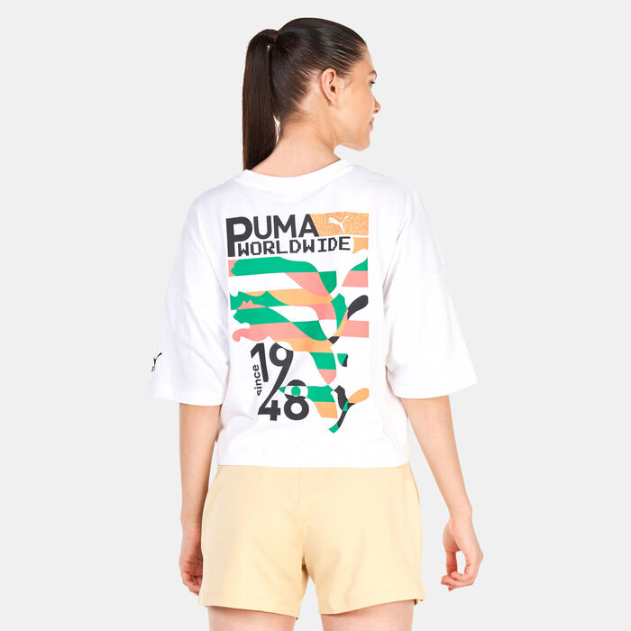 PUMA Women's Worldwide Graphic T-Shirt White image number 1