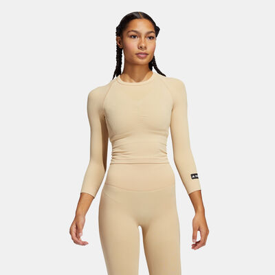 adidas Women's Formotion Cropped T-Shirt Beige