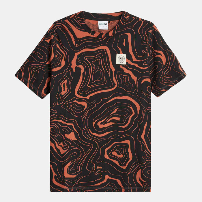 PUMA Men's CLASSICS RE:COLLECTION Allover Print T-Shirt Black PUMA Men's CLASSICS RE:COLLECTION Allover Print T-Shirt Black image number 0