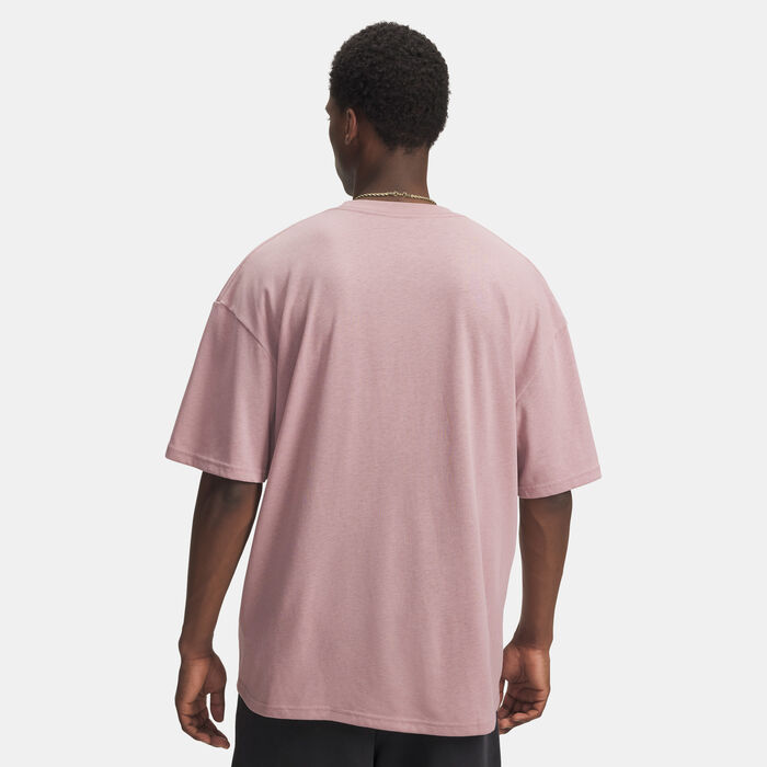 Under Armour Men's Woven Label Heavyweight T-Shirt Pink image number 1