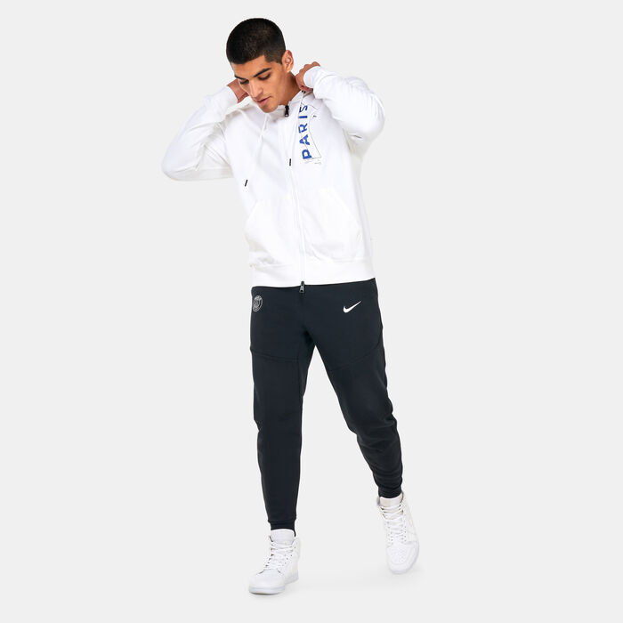 Jordan Men's Paris Saint-Germain Full-Zip Hoodie White Jordan Men's Paris Saint-Germain Full-Zip Hoodie White image number 2