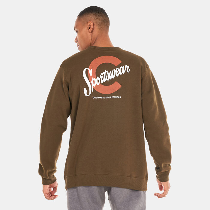 Columbia Men's Columbia™ Logo Fleece Crew Sweatshirt Green Columbia Men's Columbia™ Logo Fleece Crew Sweatshirt Green image number 1