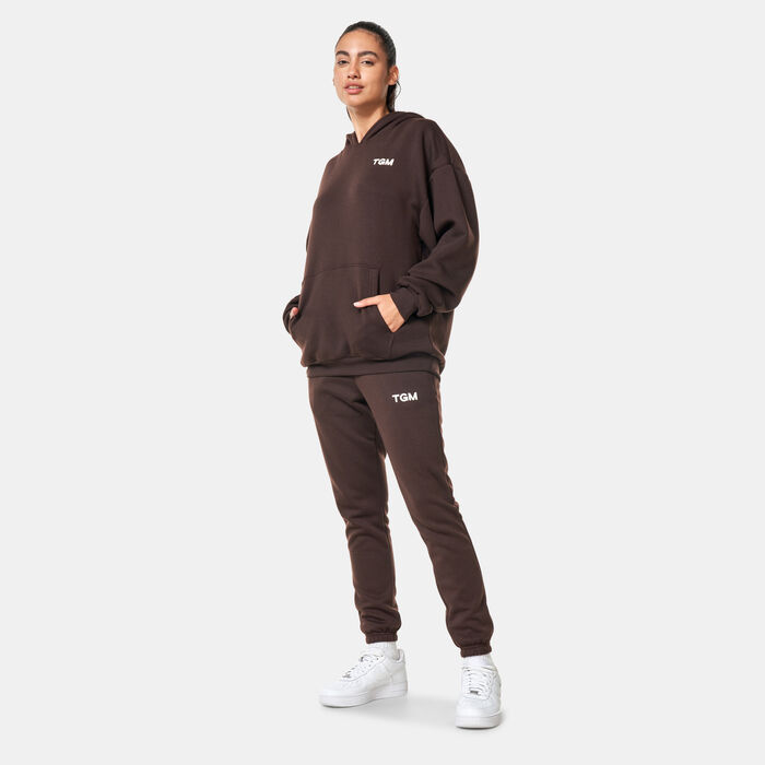 The Giving Movement Lounge Logo Print Hoodie Brown The Giving Movement Lounge Logo Print Hoodie Brown image number 2