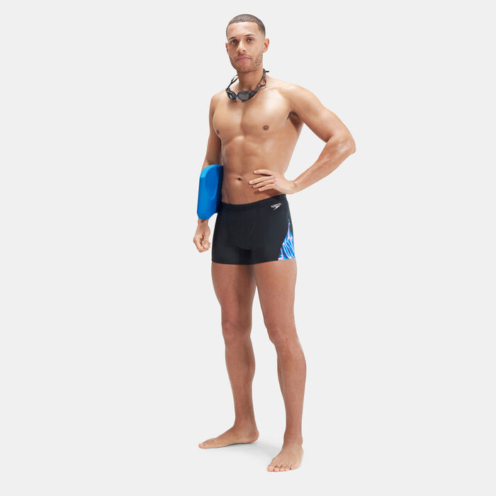 Speedo Men's Allover V-Cut Short Swimming Jammers Black image number 2