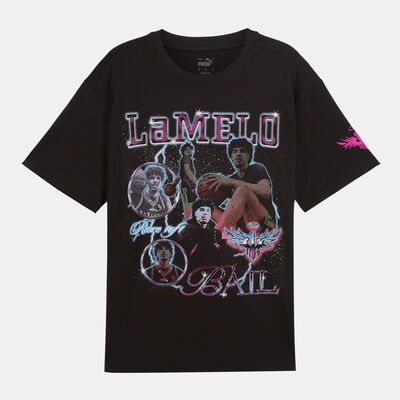 PUMA Men's LaMelo Iridescent Hornets T-Shirt Black PUMA Men's LaMelo Iridescent Hornets T-Shirt Black