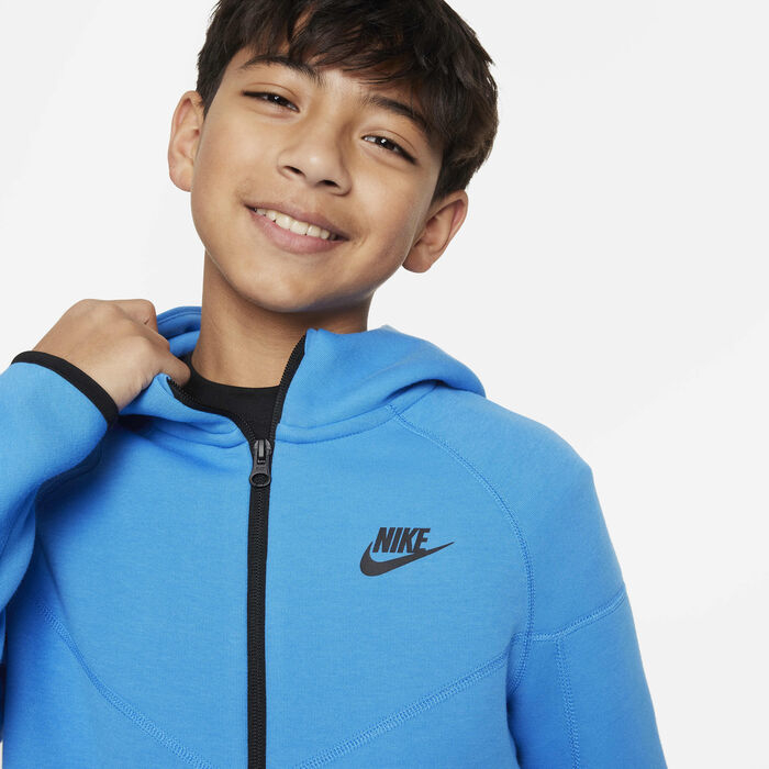 Nike Kids' Sportswear Tech Fleece Full-Zip Hoodie (Older Kids) Blue Nike Kids' Sportswear Tech Fleece Full-Zip Hoodie (Older Kids) Blue image number 2