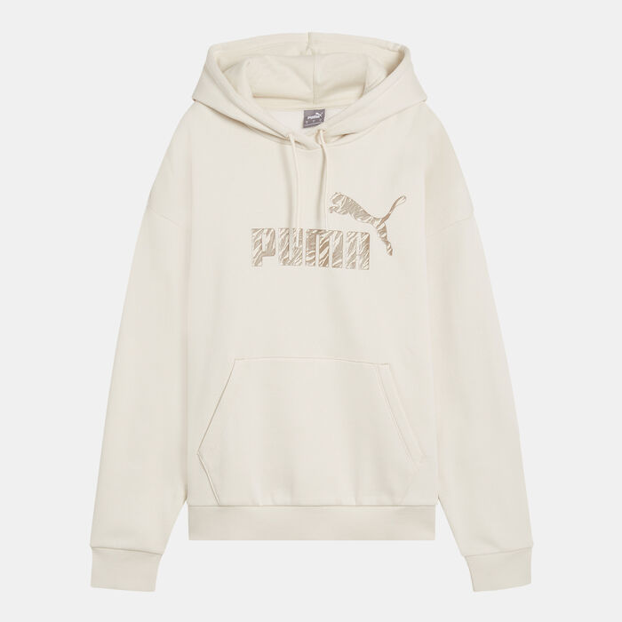 PUMA Women's Essential+ Animal Hoodie White PUMA Women's Essential+ Animal Hoodie White image number 0