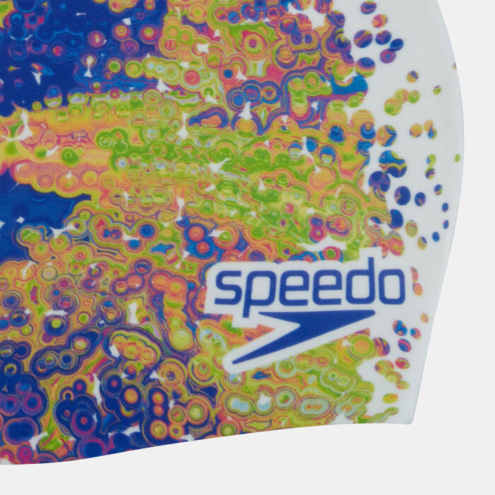 Speedo Kids' Junior Digital Printed Swimming Cap White image number 2
