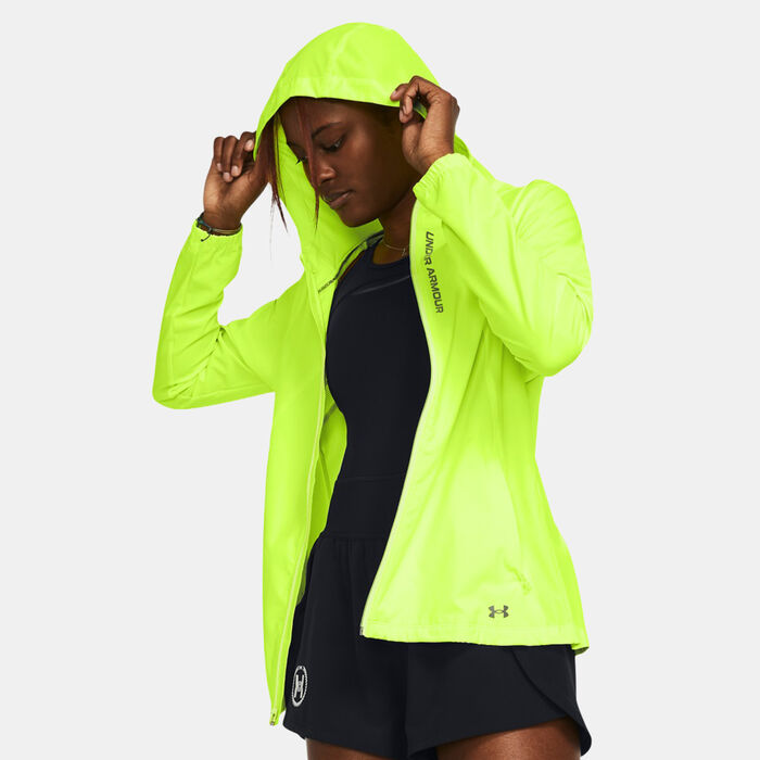 Under Armour Women's OutRun The Storm Running Jacket yellow image number 0