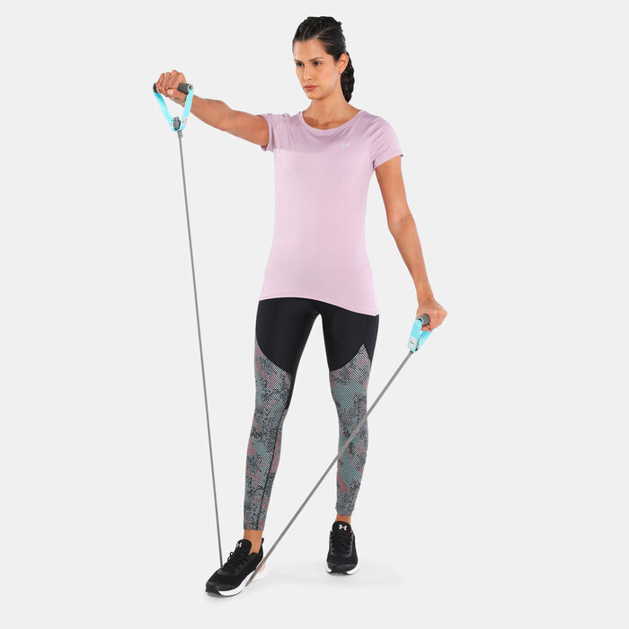 Under Armour Women's HeatGear® Armour Training T-Shirt Purple image number 2