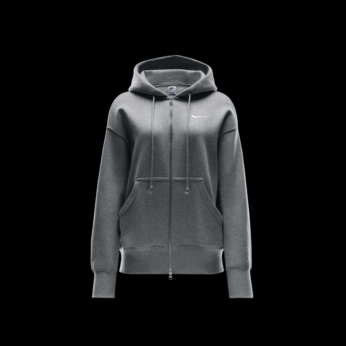 Nike Women's Sportswear Phoenix Fleece Full-Zip Hoodie Grey Nike Women's Sportswear Phoenix Fleece Full-Zip Hoodie Grey image number 5