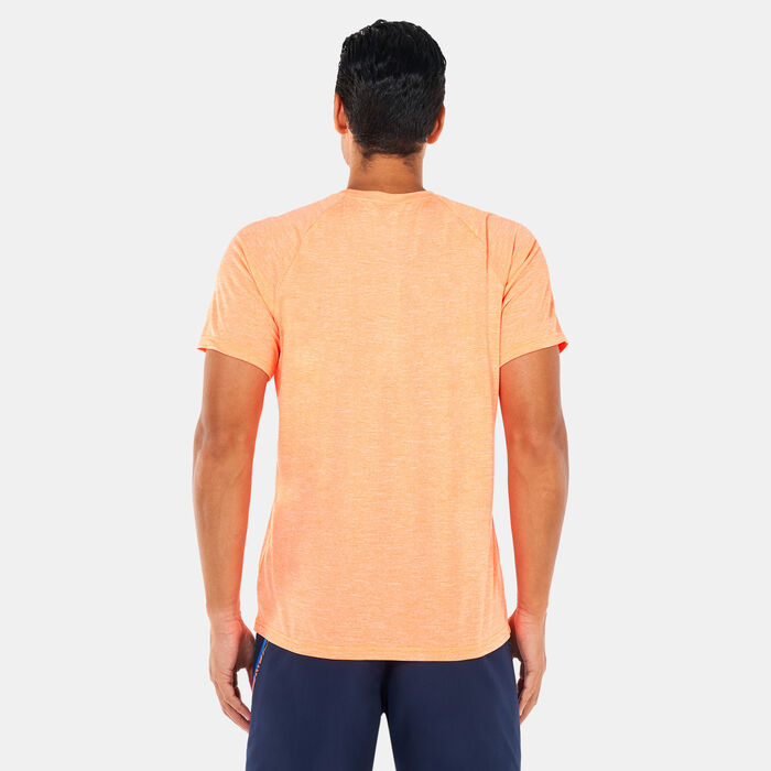 Nike Swim Men's Heathered Hydroguard Swimming Shirt Orange Nike Swim Men's Heathered Hydroguard Swimming Shirt Orange image number 1