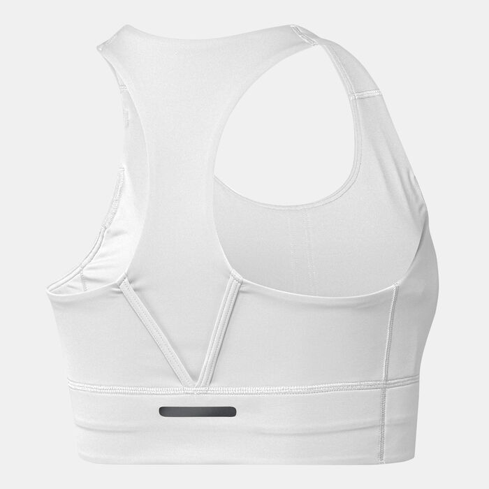 adidas Women's Run Pocket Medium-Support Training Sports Bra White adidas Women's Run Pocket Medium-Support Training Sports Bra White image number 1