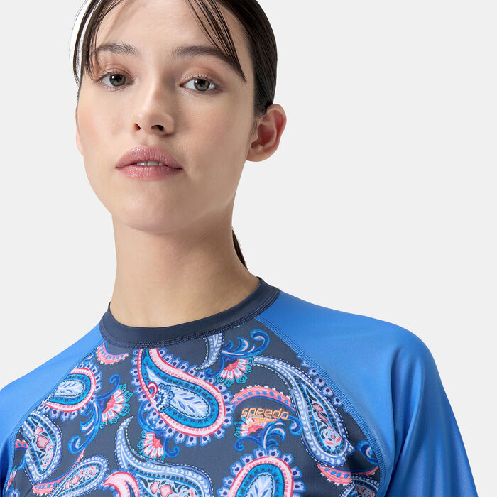 Speedo Women's Long Sleeve Swimming Rashguard Blue image number 3