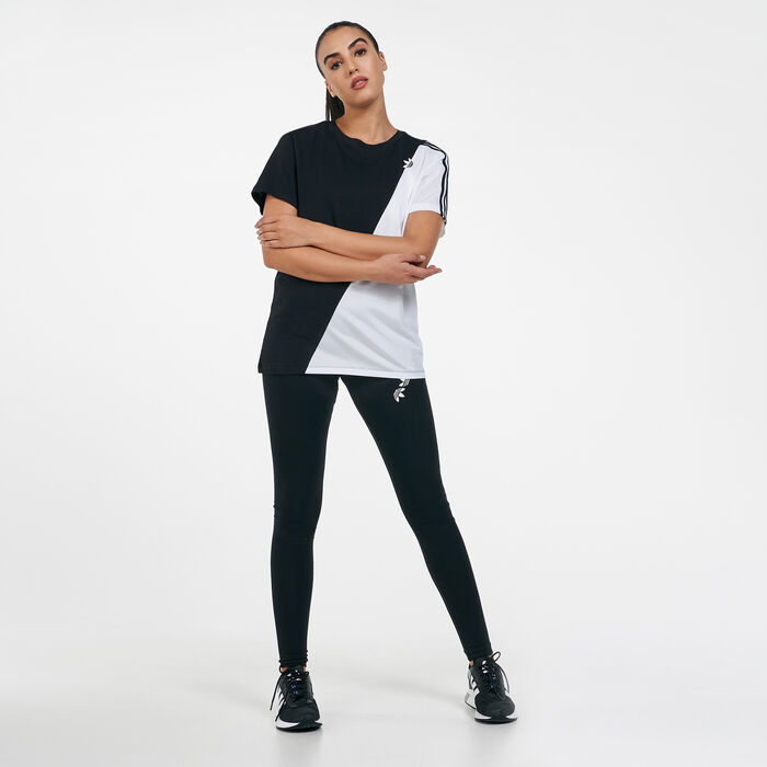 adidas Originals Women's Adicolor Sliced Trefoil Leggings Black image number 2