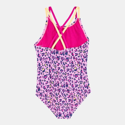 Nike Swim Kids' Spiderback One-Piece Swimming Suit yellow