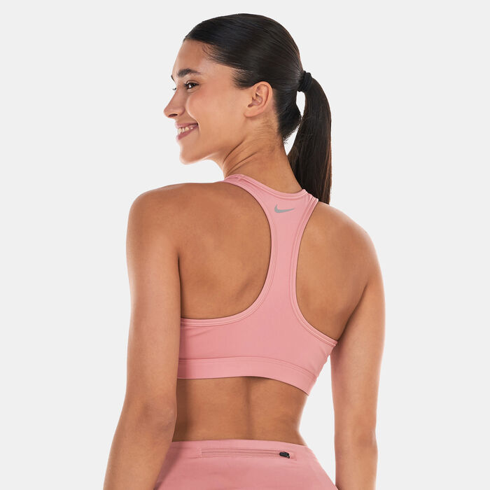 Nike Women's Swoosh Medium-Support Graphic Training Sports Bra Pink Nike Women's Swoosh Medium-Support Graphic Training Sports Bra Pink image number 1