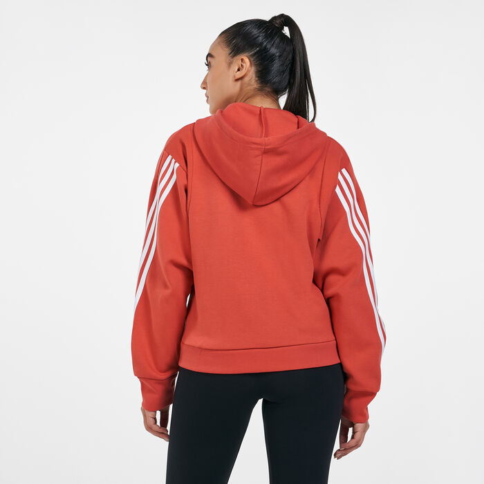 adidas Women's Sportswear Wrapped 3-Stripes Full-Zip Hoodie Red adidas Women's Sportswear Wrapped 3-Stripes Full-Zip Hoodie Red image number 1
