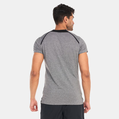 SQUATWOLF Men's V-Neck Muscle T-Shirt Grey