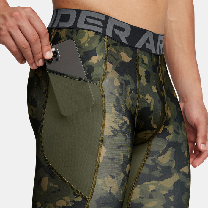 Under Armour Men's HeatGear Printed Leggings Green Under Armour Men's HeatGear Printed Leggings Green image number 3