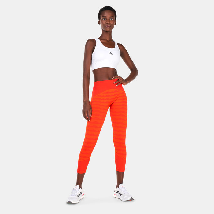 adidas Women's Marikkemo Aeroknit 7/8 Leggings Orange adidas Women's Marikkemo Aeroknit 7/8 Leggings Orange image number 2