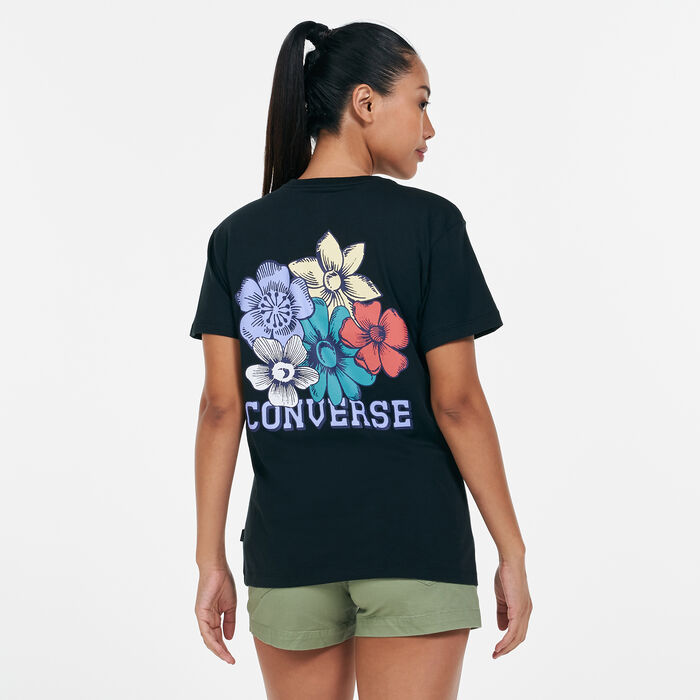 Converse Women's Flower T-Shirt Black Converse Women's Flower T-Shirt Black image number 0