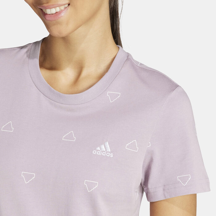 adidas Women's Essentials Monogram T-Shirt Purple adidas Women's Essentials Monogram T-Shirt Purple image number 3