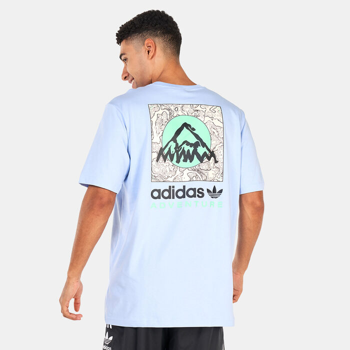 adidas Originals Men's Adventure Mountain Back T-Shirt Blue adidas Originals Men's Adventure Mountain Back T-Shirt Blue image number 1