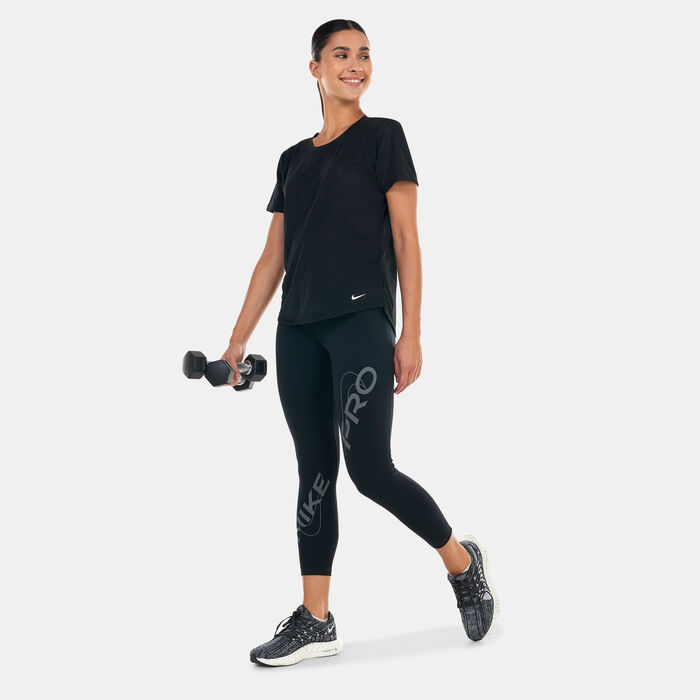 Nike Women's Pro Dri-FIT Graphic Leggings Black Nike Women's Pro Dri-FIT Graphic Leggings Black image number 2