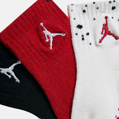 Jordan Kids' Cement Grip Quarter Grippy Socks - 3 Pack (Baby and Toddler) White