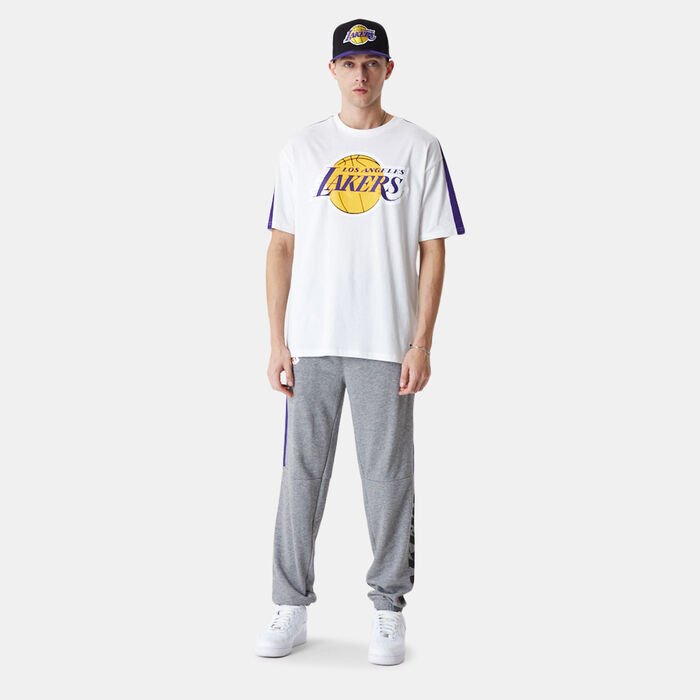 New Era Men's Los Angeles Lakers NBA Colour-Block T-Shirt White New Era Men's Los Angeles Lakers NBA Colour-Block T-Shirt White image number 2
