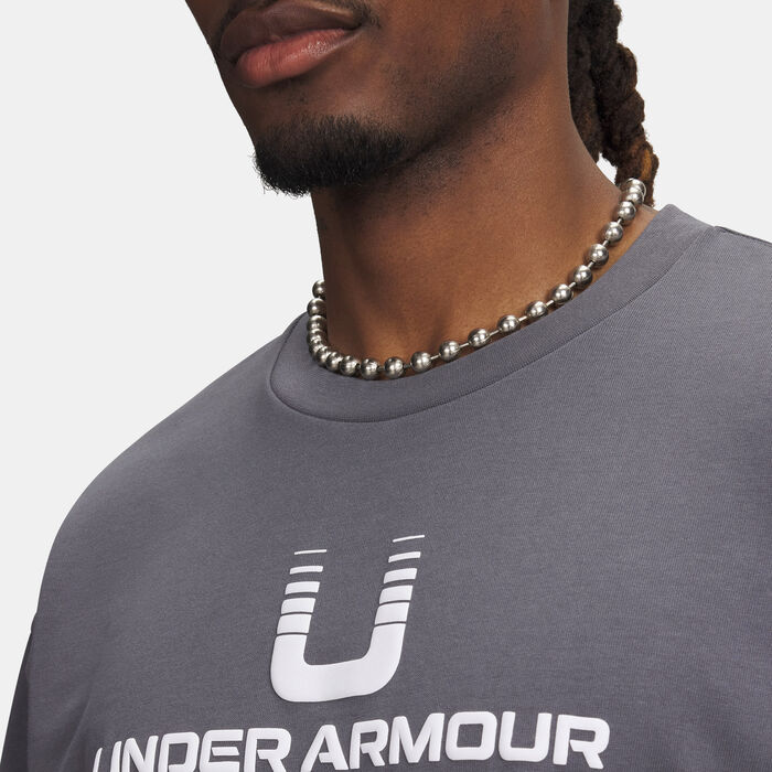 Under Armour Men's U Logo Heavyweight T-Shirt Grey image number 2