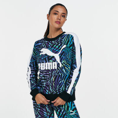PUMA Women's Classics Graphic Sweatshirt Blue PUMA Women's Classics Graphic Sweatshirt Blue