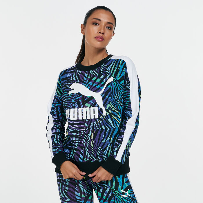 PUMA Women's Classics Graphic Sweatshirt Blue PUMA Women's Classics Graphic Sweatshirt Blue image number 0