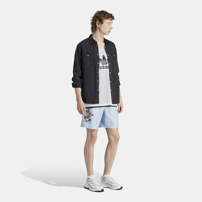adidas Originals Men's Remote Graphic Shorts Blue adidas Originals Men's Remote Graphic Shorts Blue image number 2