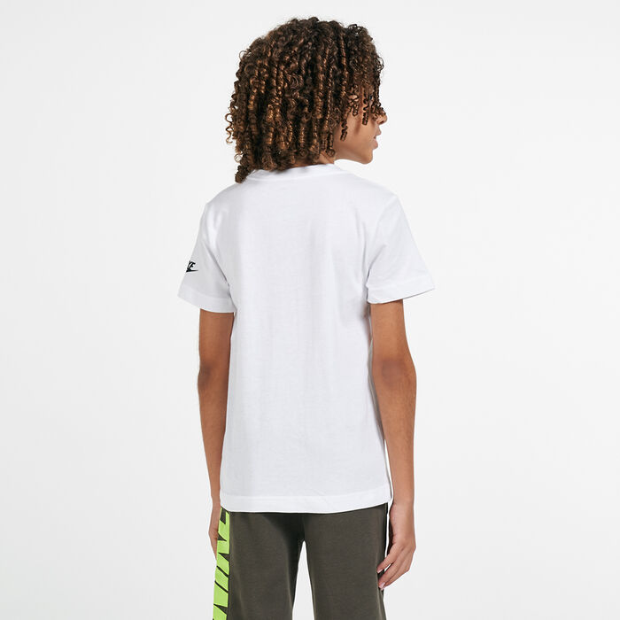 Nike Kids' Club HBR Futura Metallic T-Shirt (Younger Kids) White Nike Kids' Club HBR Futura Metallic T-Shirt (Younger Kids) White image number 1