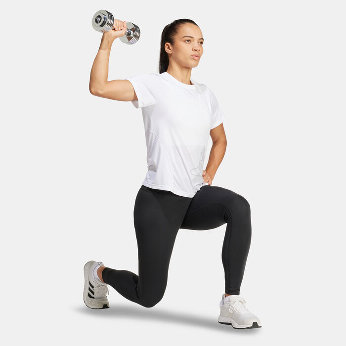 adidas Women's AEROREADY Designed for Training Graphic T-Shirt White image number 2