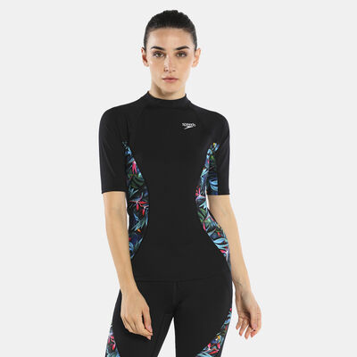 Speedo Women's Printed Rashguard Black