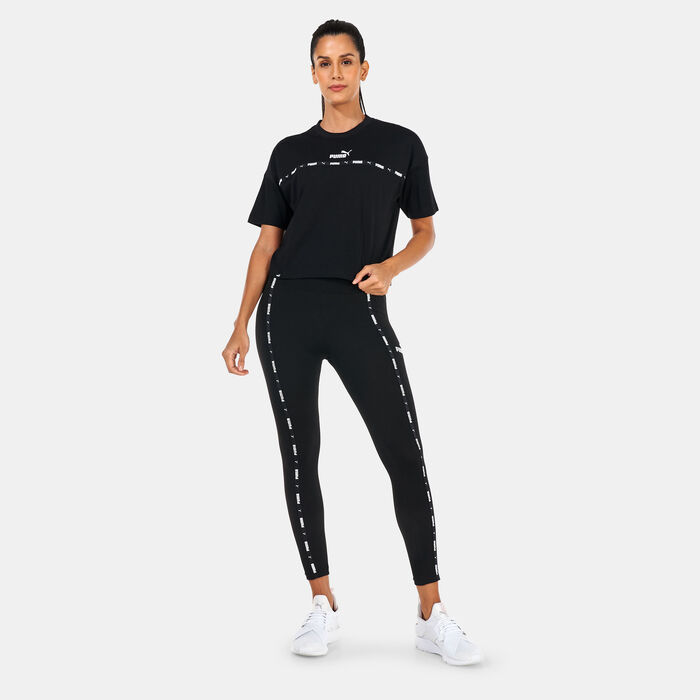 PUMA Women's Power Tape T-Shirt Black PUMA Women's Power Tape T-Shirt Black image number 2